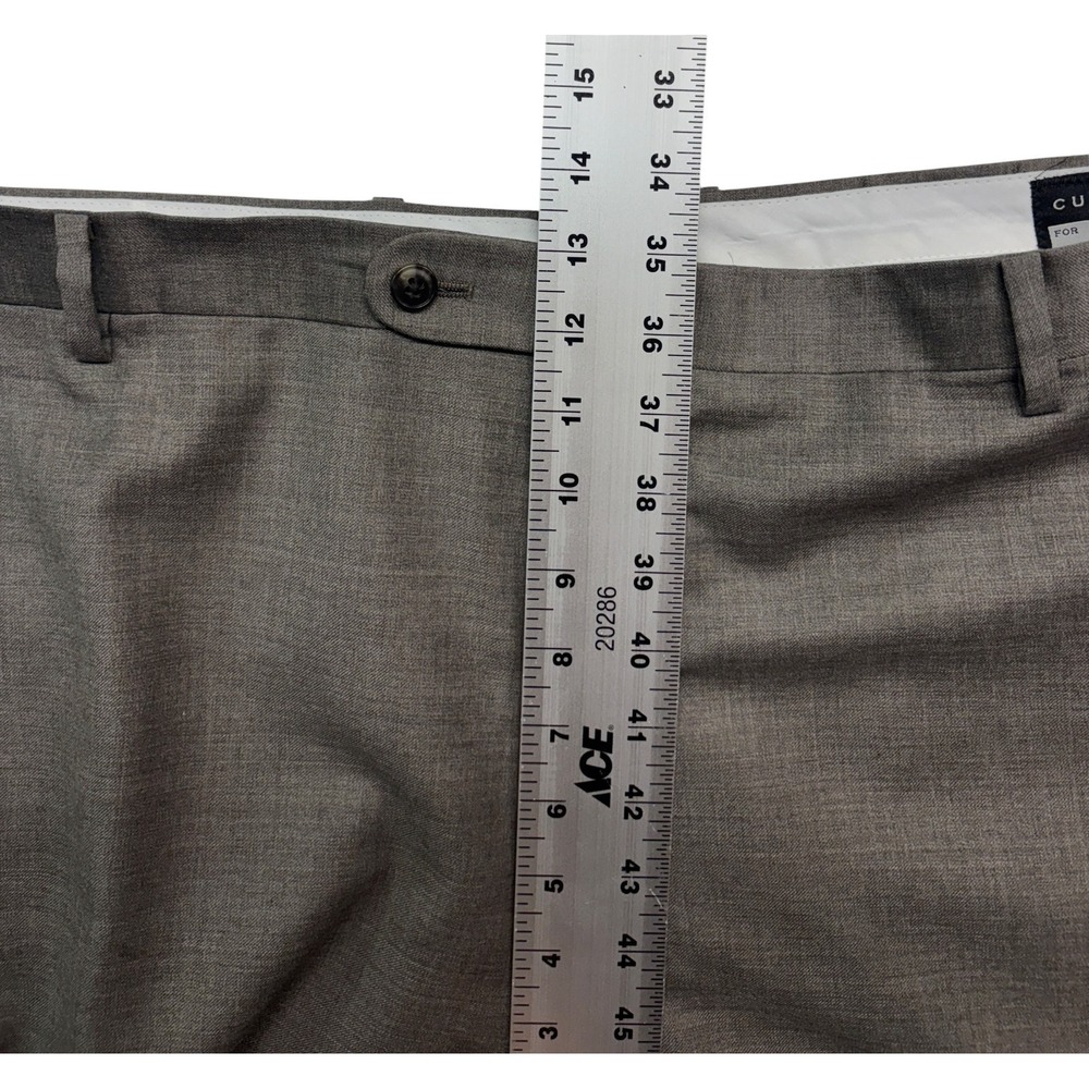 Joseph Abboud 56L 48x32 Tan Light Brown 2pc Pant Suit Wool Bespoke Flat Front - Picture 14 of 16